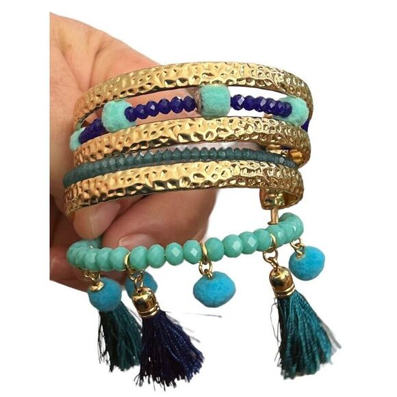 Lilly Pulitzer Nom De Plume Layered Cuff Bracelet One Size EUC - Picture 11 of 12